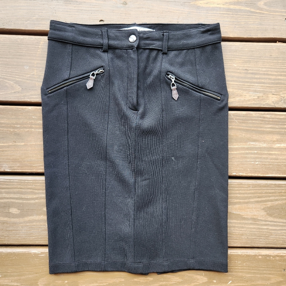 ZARA BASIC Stretch Black Mini Skirt, Size XS